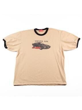 Retro Pontiac Trans Am SD-455 T Shirt USA Ringer Tan Black XL Firebird Graphic